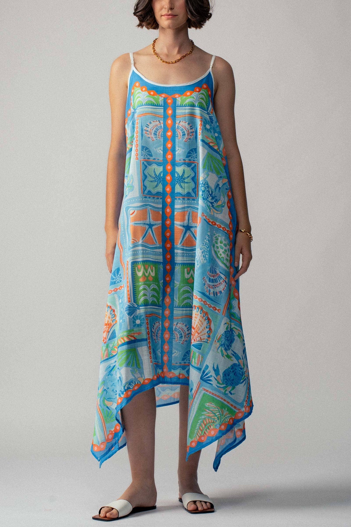 Ocean Breeze Handkerchief Hem Maxi Sundress