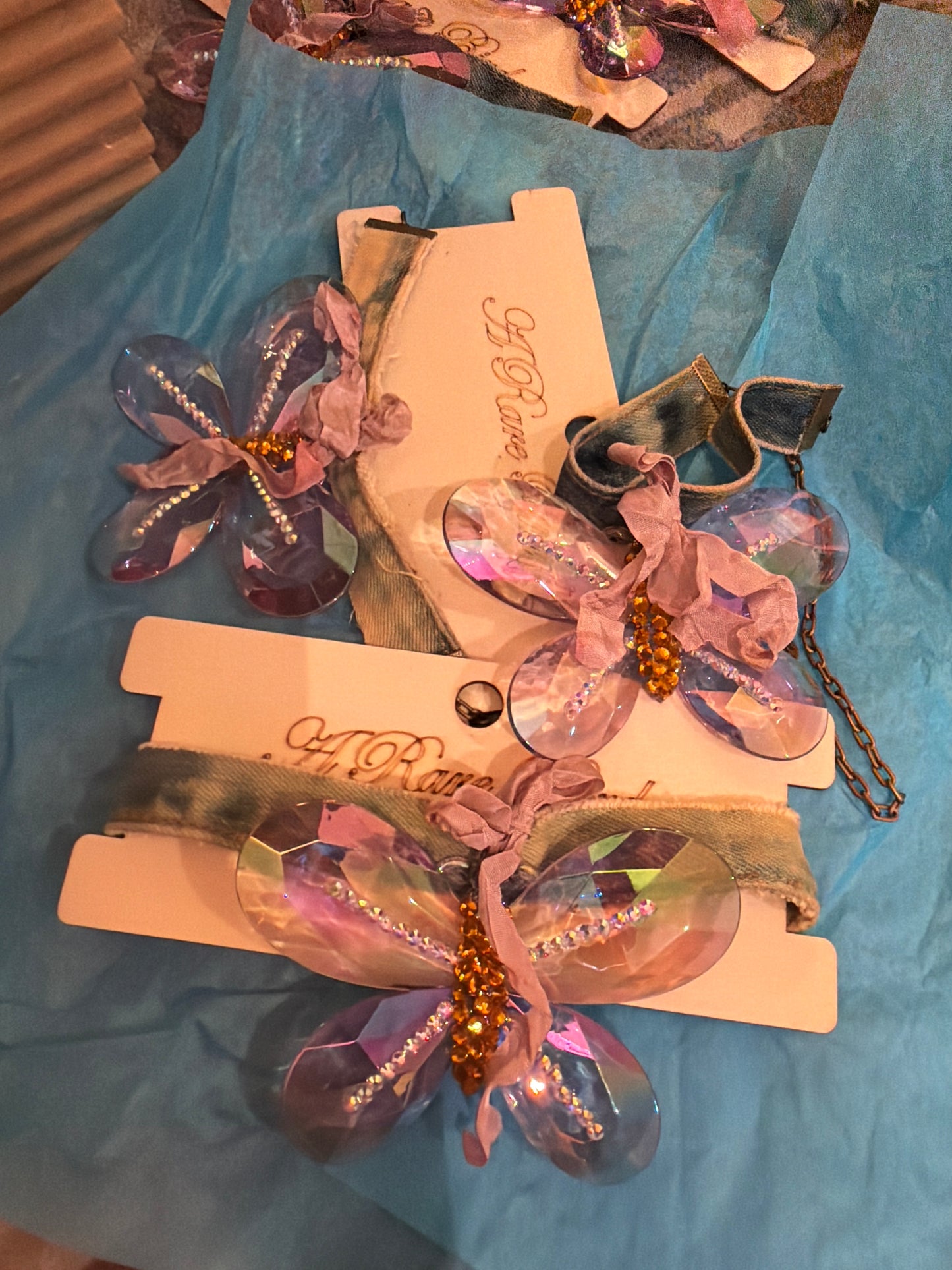 Denim Butterfly choker