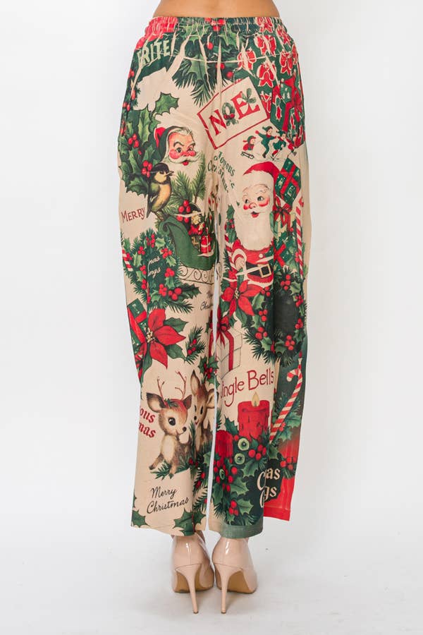 Lace Patchwork Pants With Elastic Drawstring