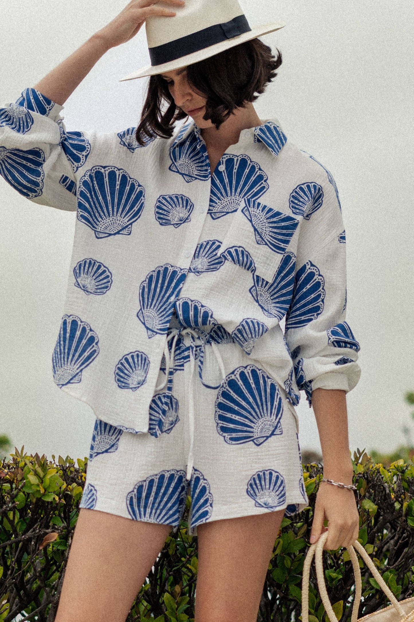 Sea shell Blue Shell Cotton Gauze Set