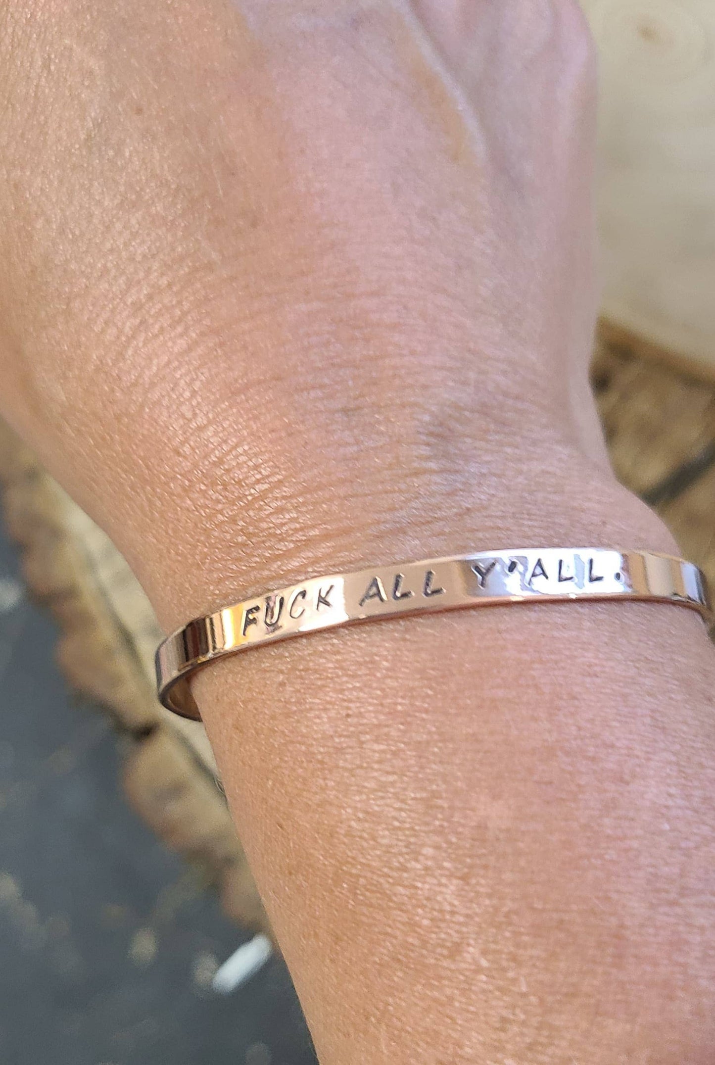 Fuck All Y'all - Copper Bracelet