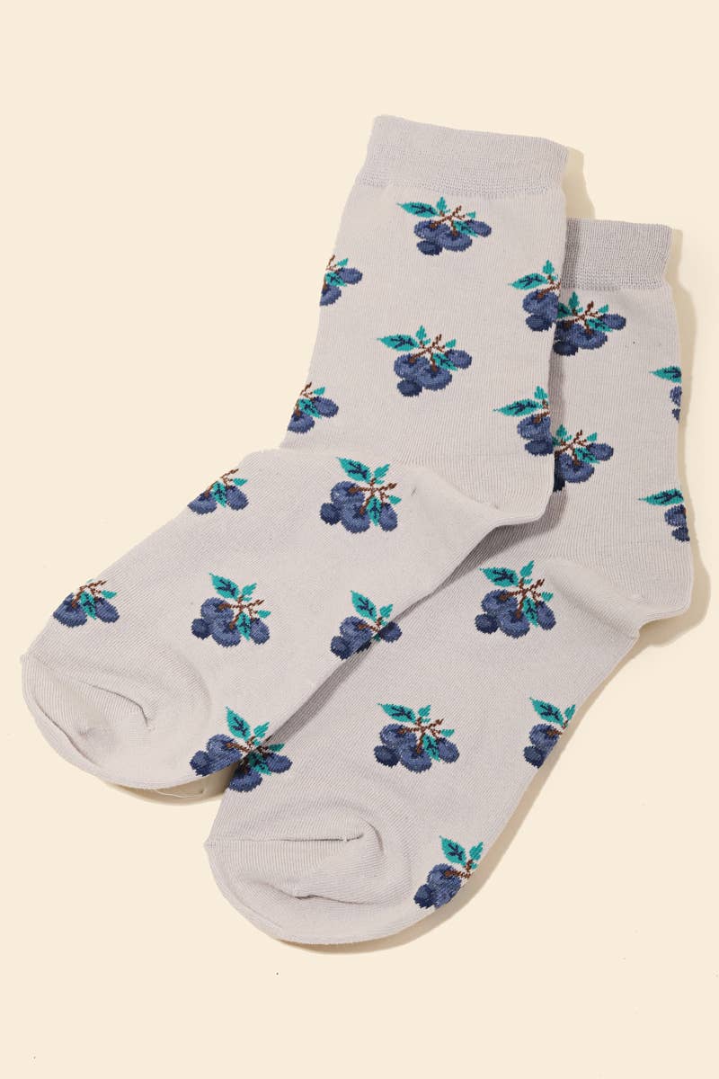 Blueberry Print Socks
