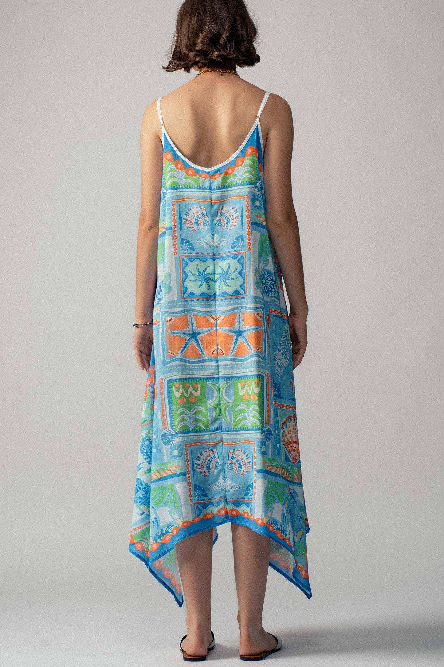 Ocean Breeze Handkerchief Hem Maxi Sundress