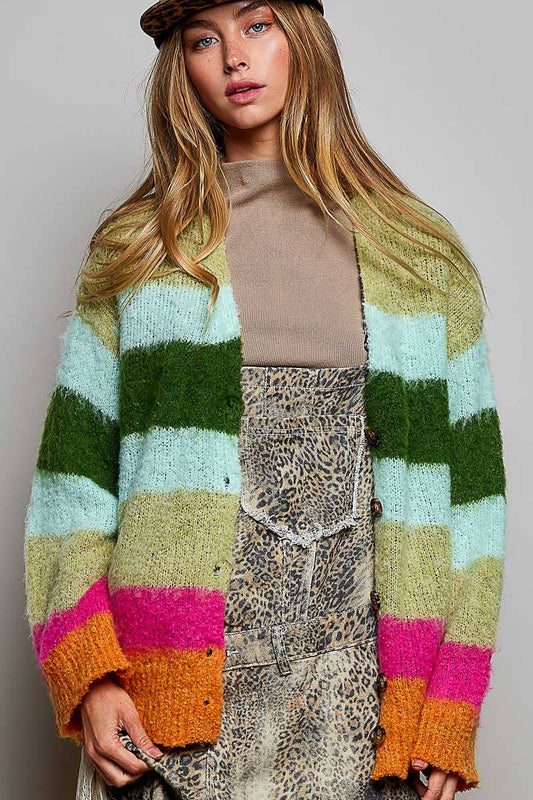 Striped Sweater Cardigan