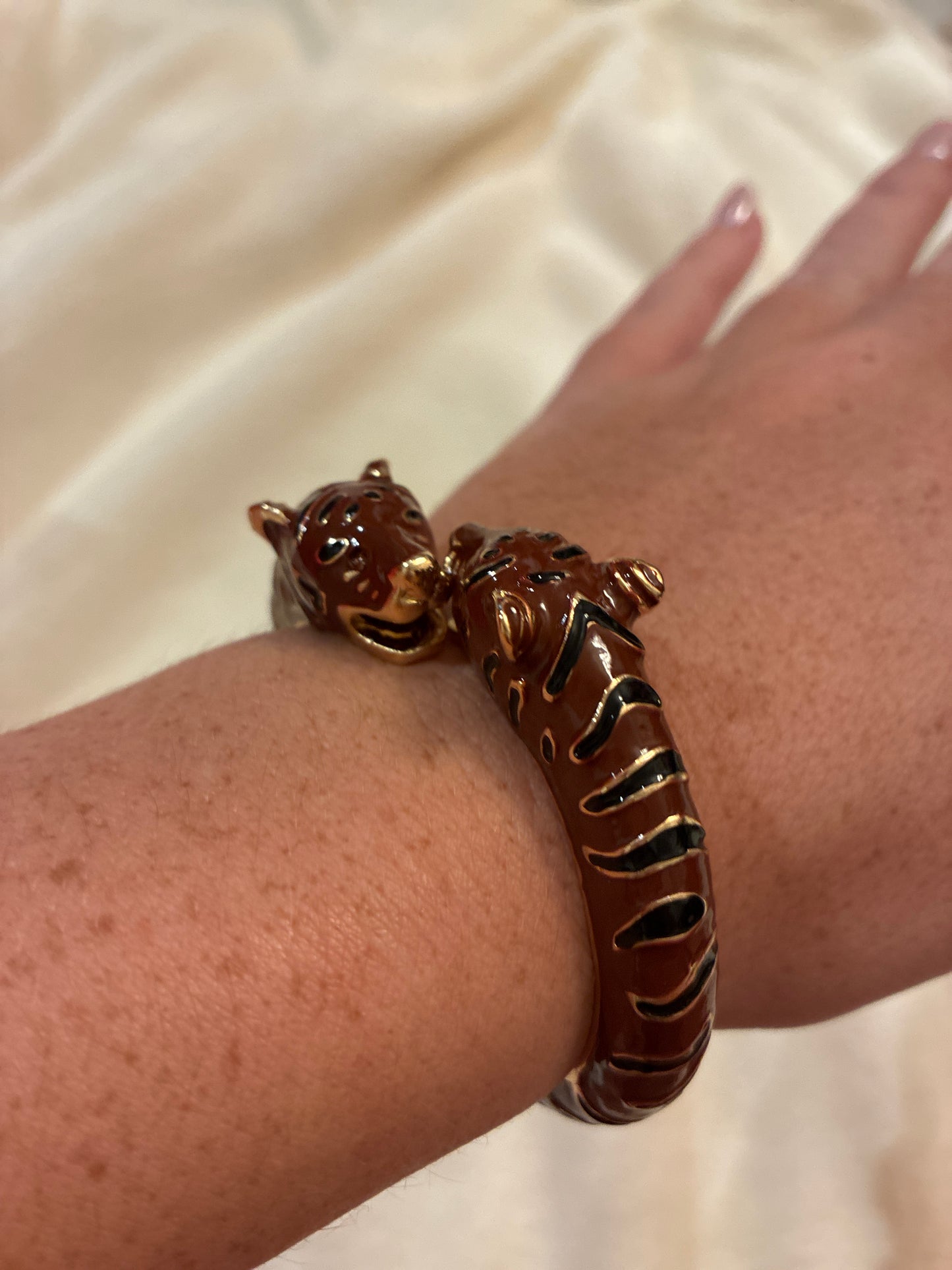 Brown And White Tiger Bracelet