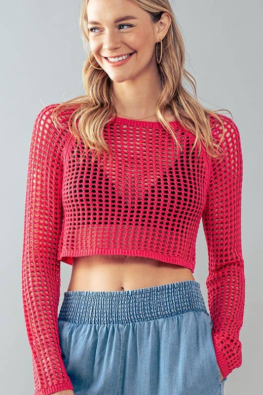 Guipure Lace Hollow Out Long Sleeve Sweater