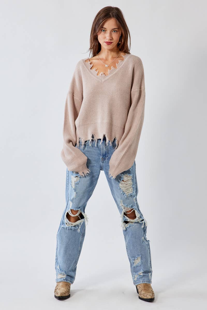 Loose Fit Jeans Zipper Closure