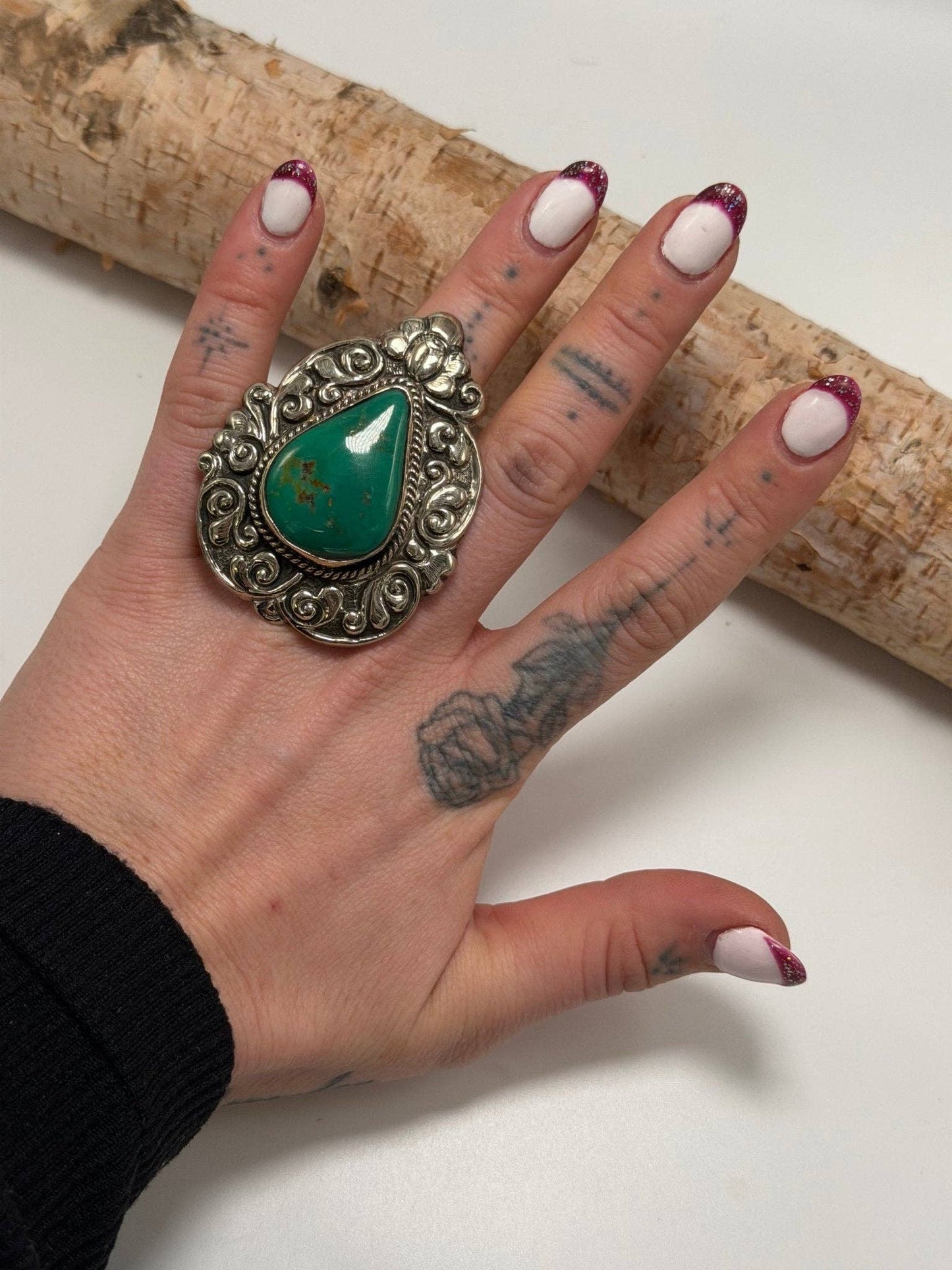 Blue Teardrop Chunky Statement Ring