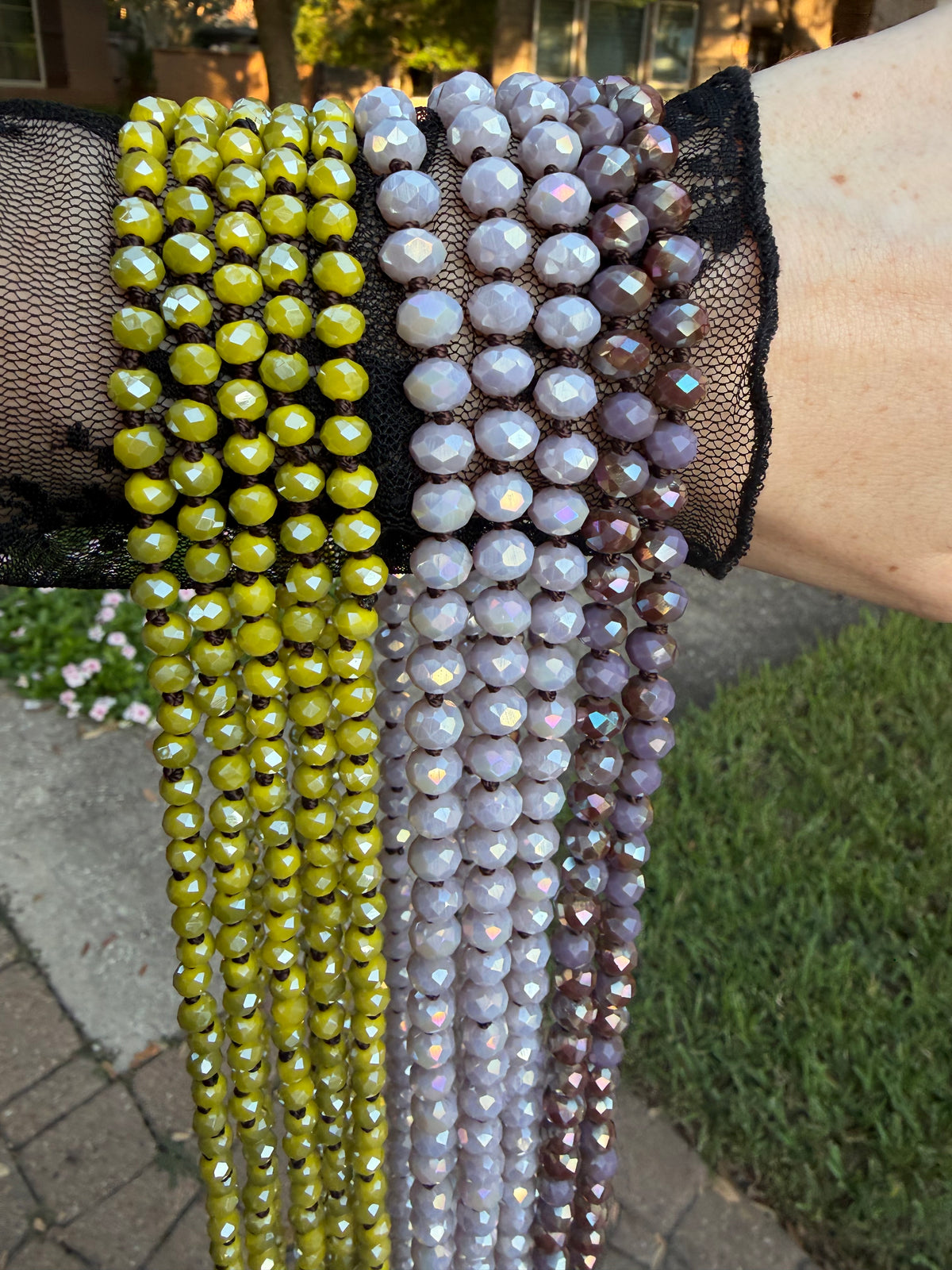 Amethyst Metallic Bead Necklace