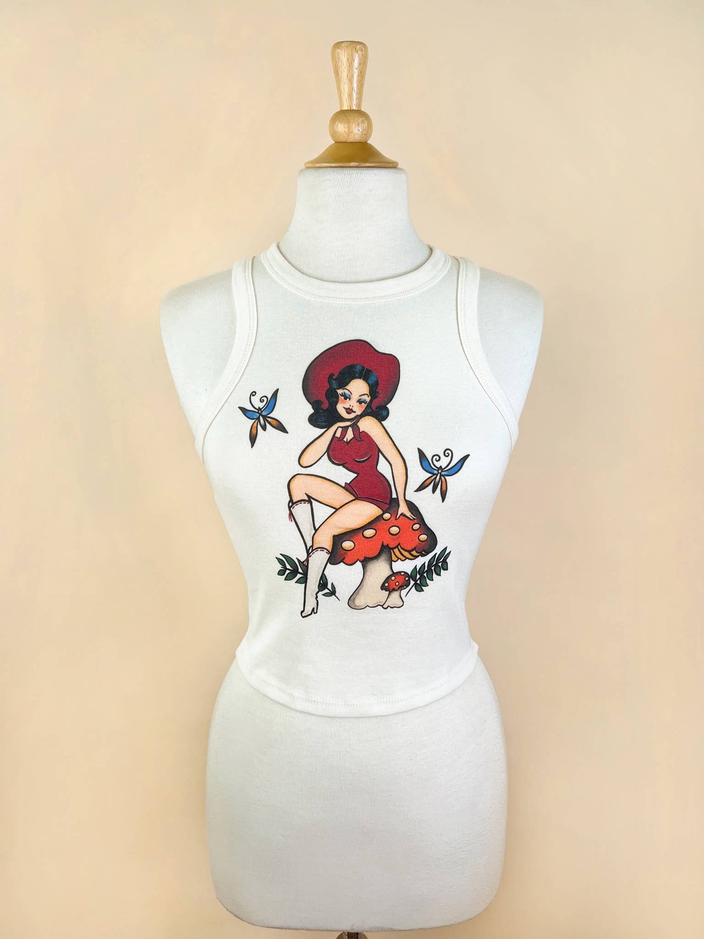Mushroom Mama Rib Racer Tank