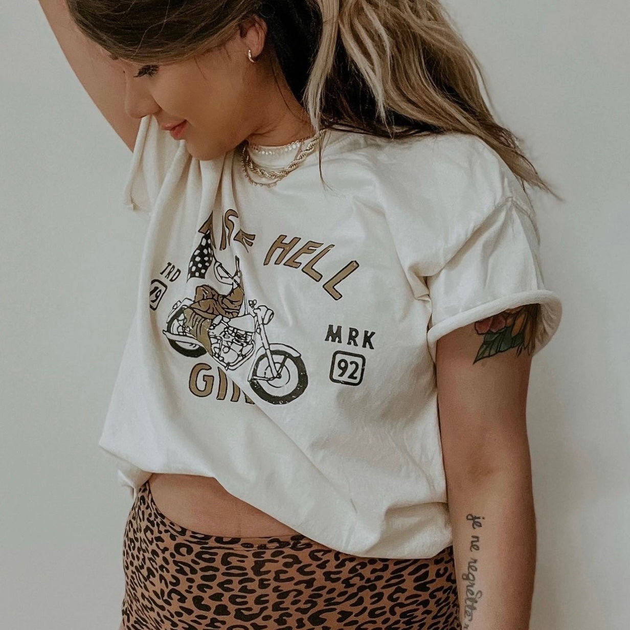 Raise Hell Girl Feminist Girl Power Oversized Tee - Ivory