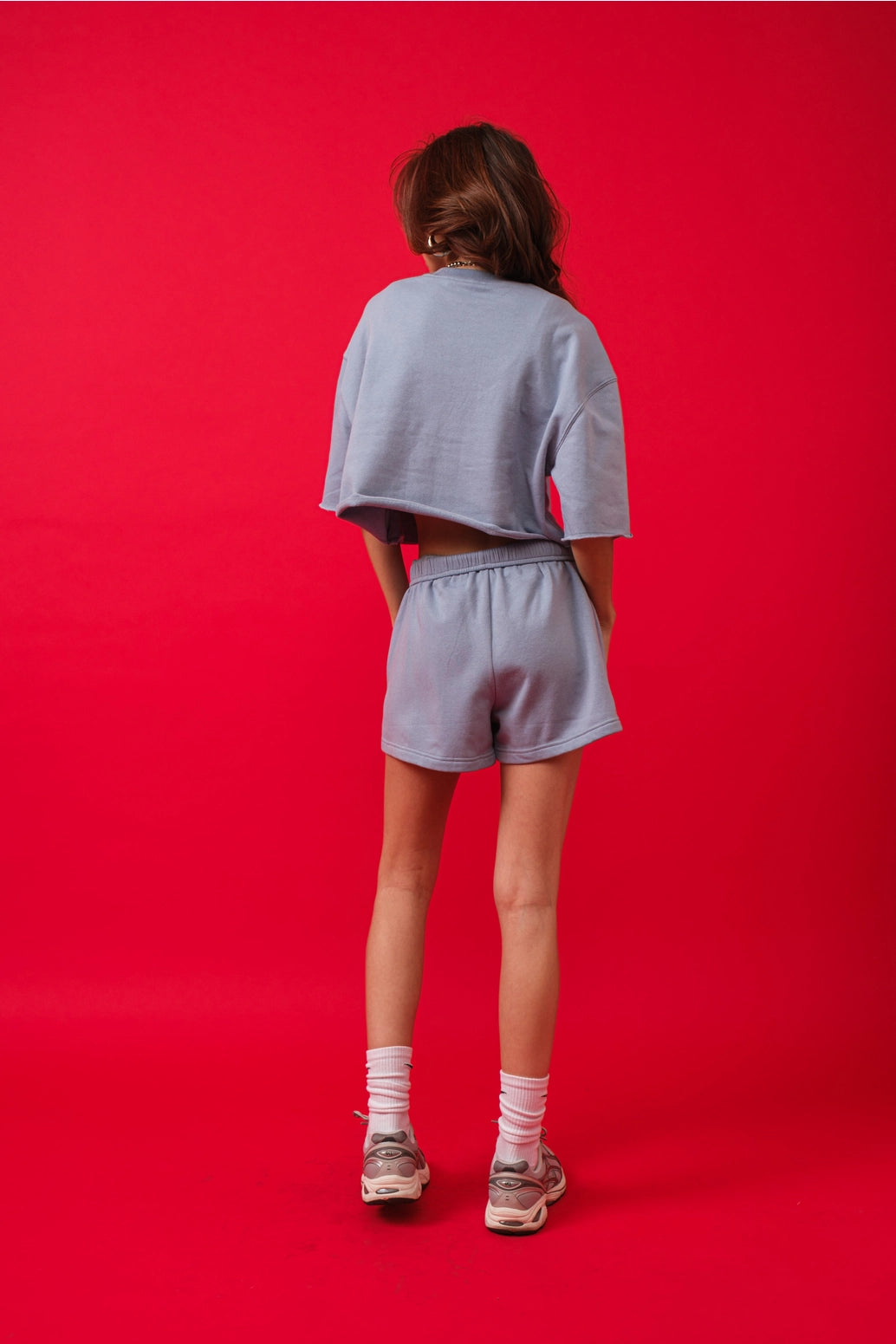 Blue Terry Short Sleeve Top