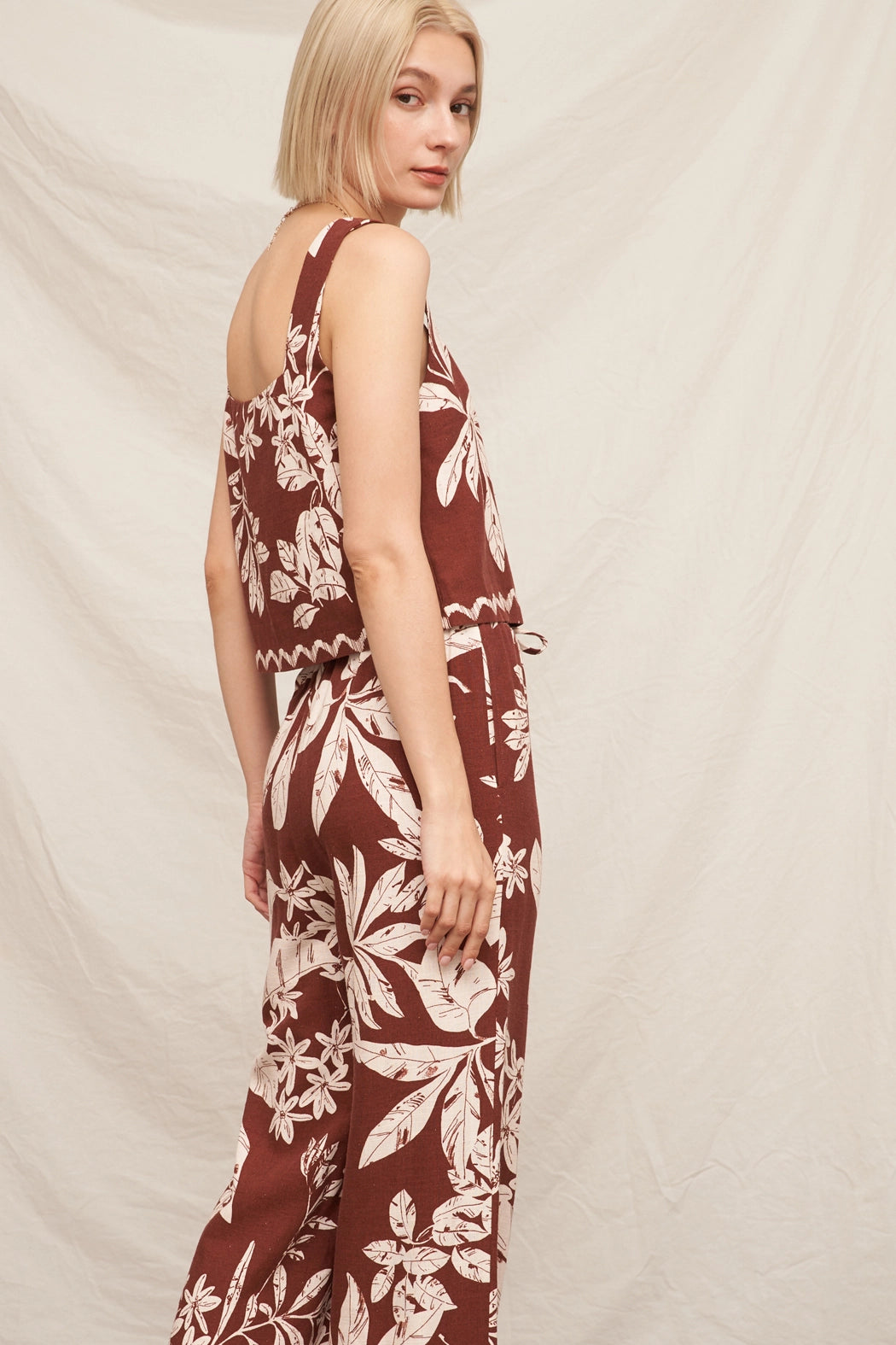 Chocolate and Cream Tropical Print Set
