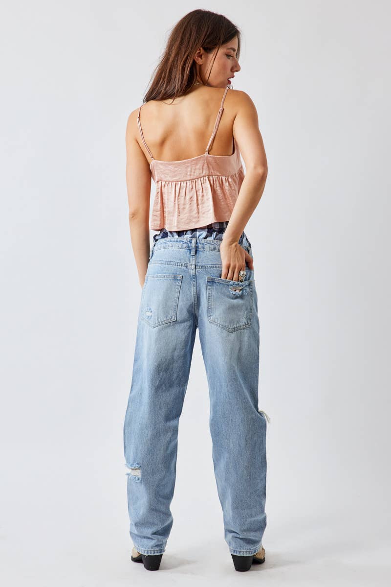 Loose Fit Jeans Zipper Closure