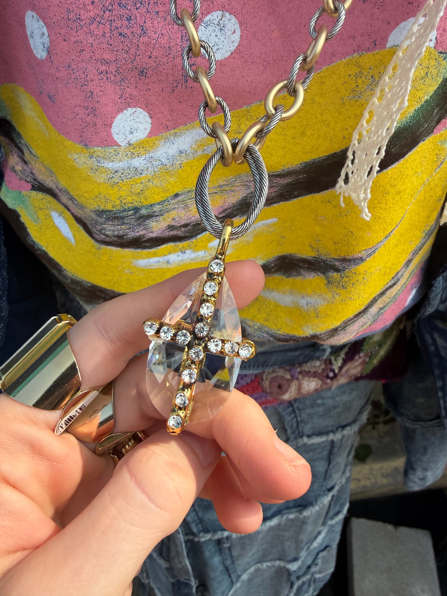 Steam Punk Cross Necklace