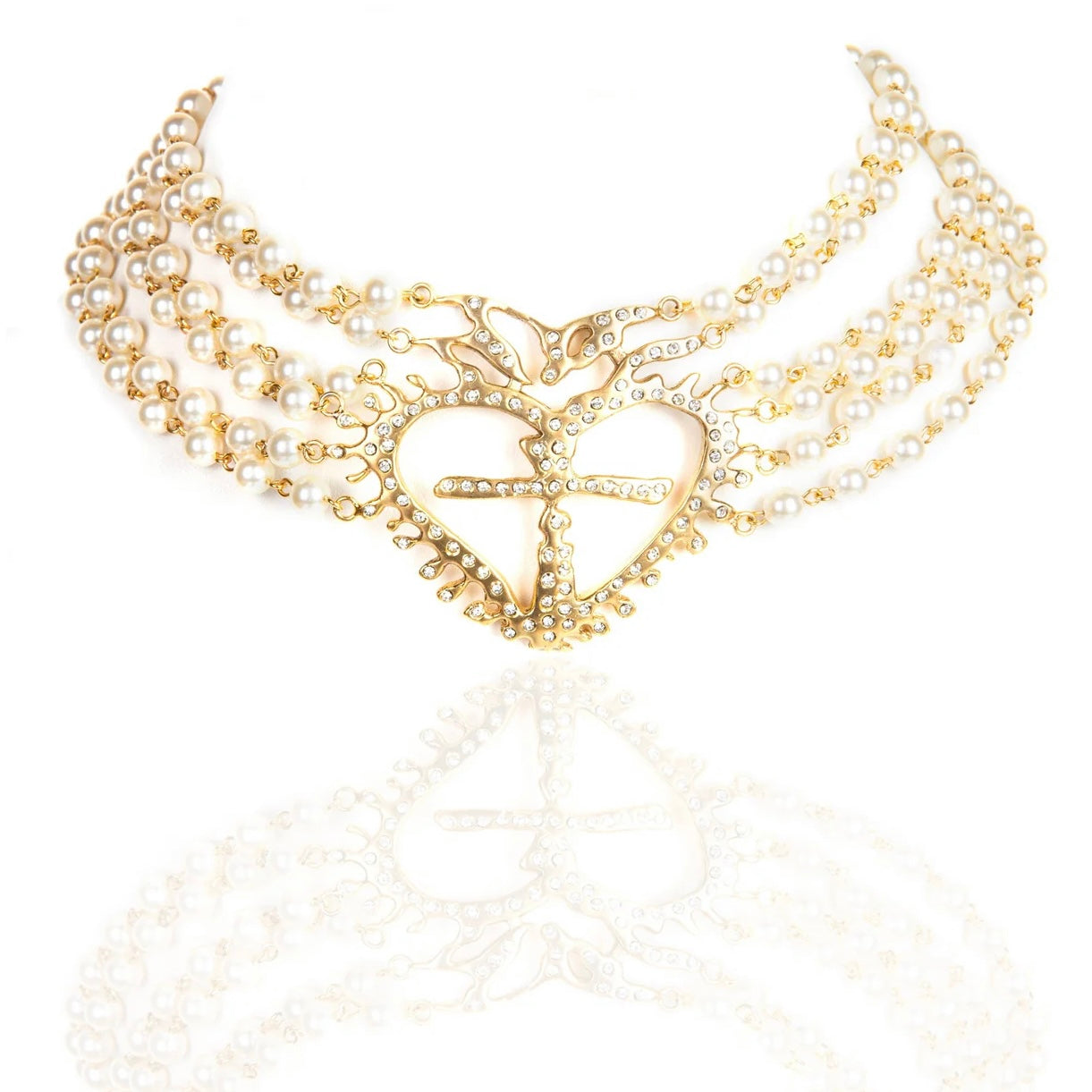 La Queen Cream Pearl Collar in Gold