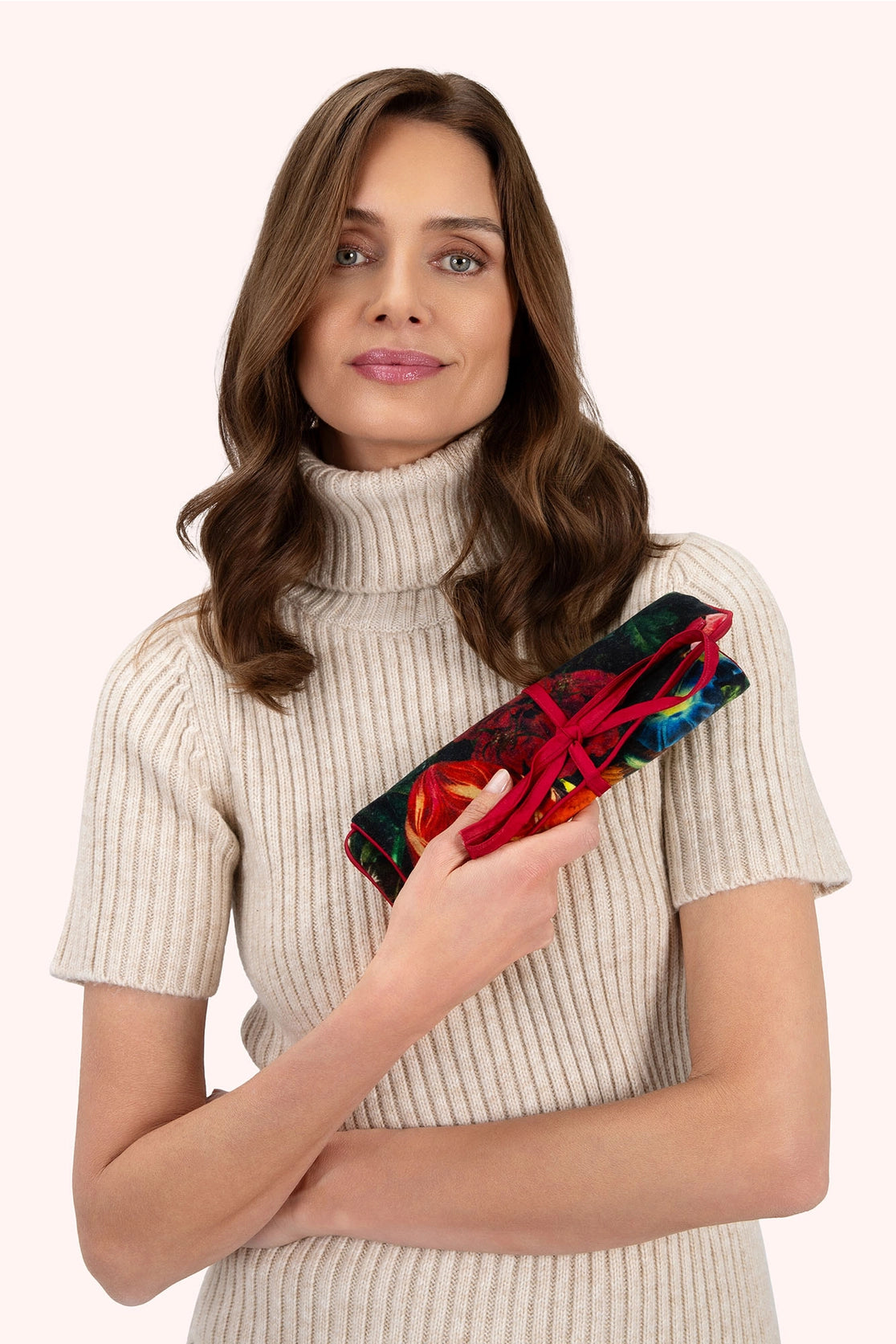 Opulent Florals Velvet and Silk Jewelry Roll