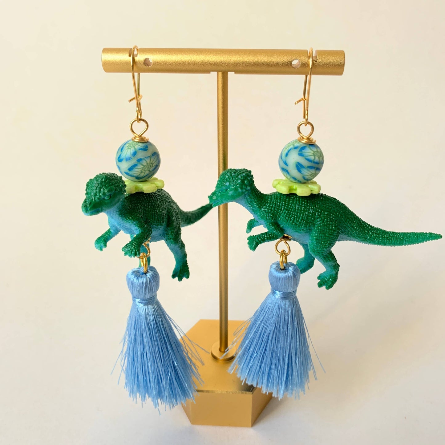 Flora Dinosaur Tassel Earrings