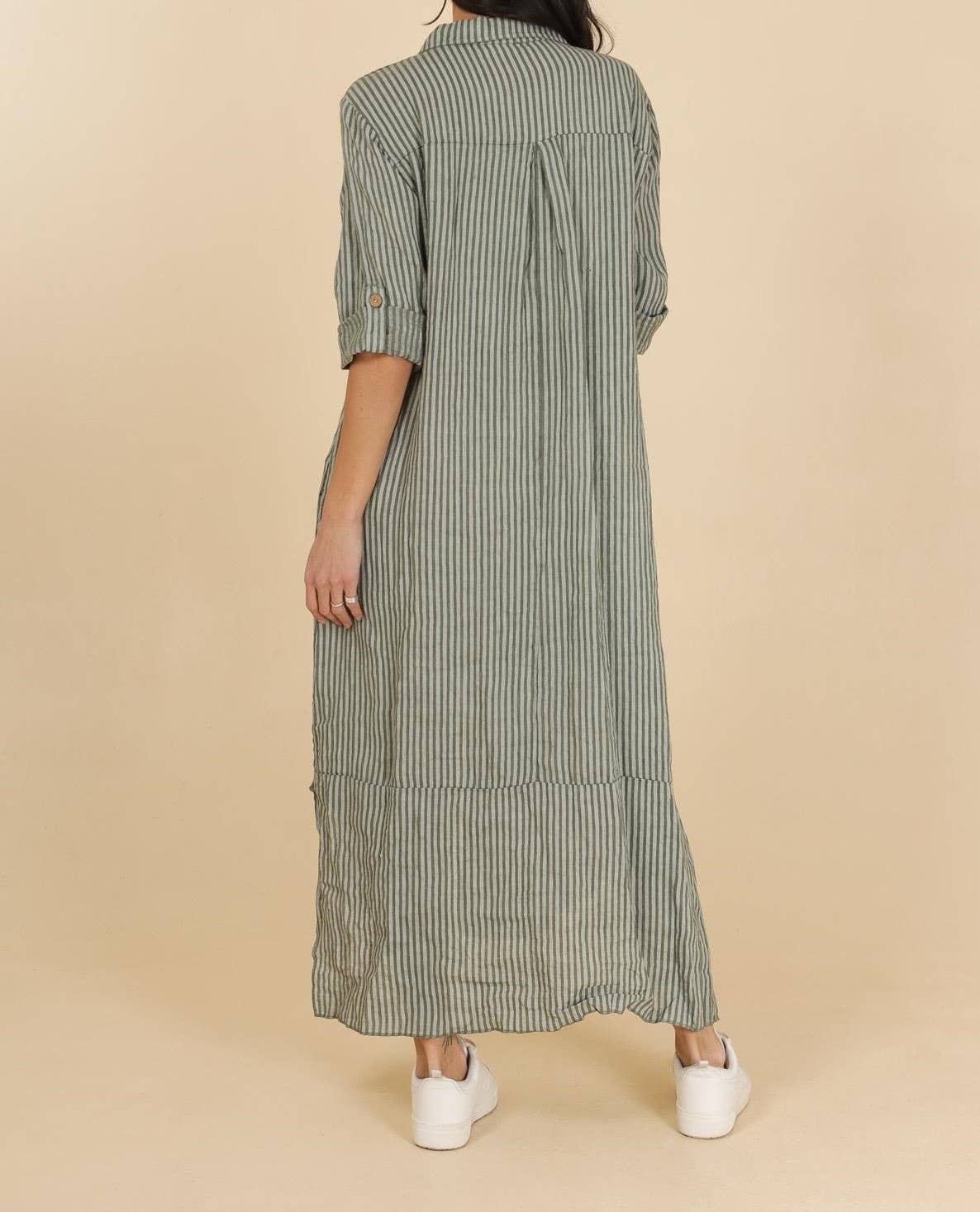 100% linen shirt dress