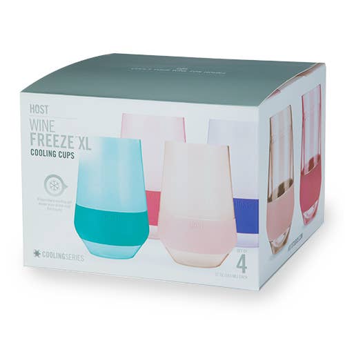 Wine FREEZE™ XL Cooling Cups - Asst Tinted Colors - Set of 4