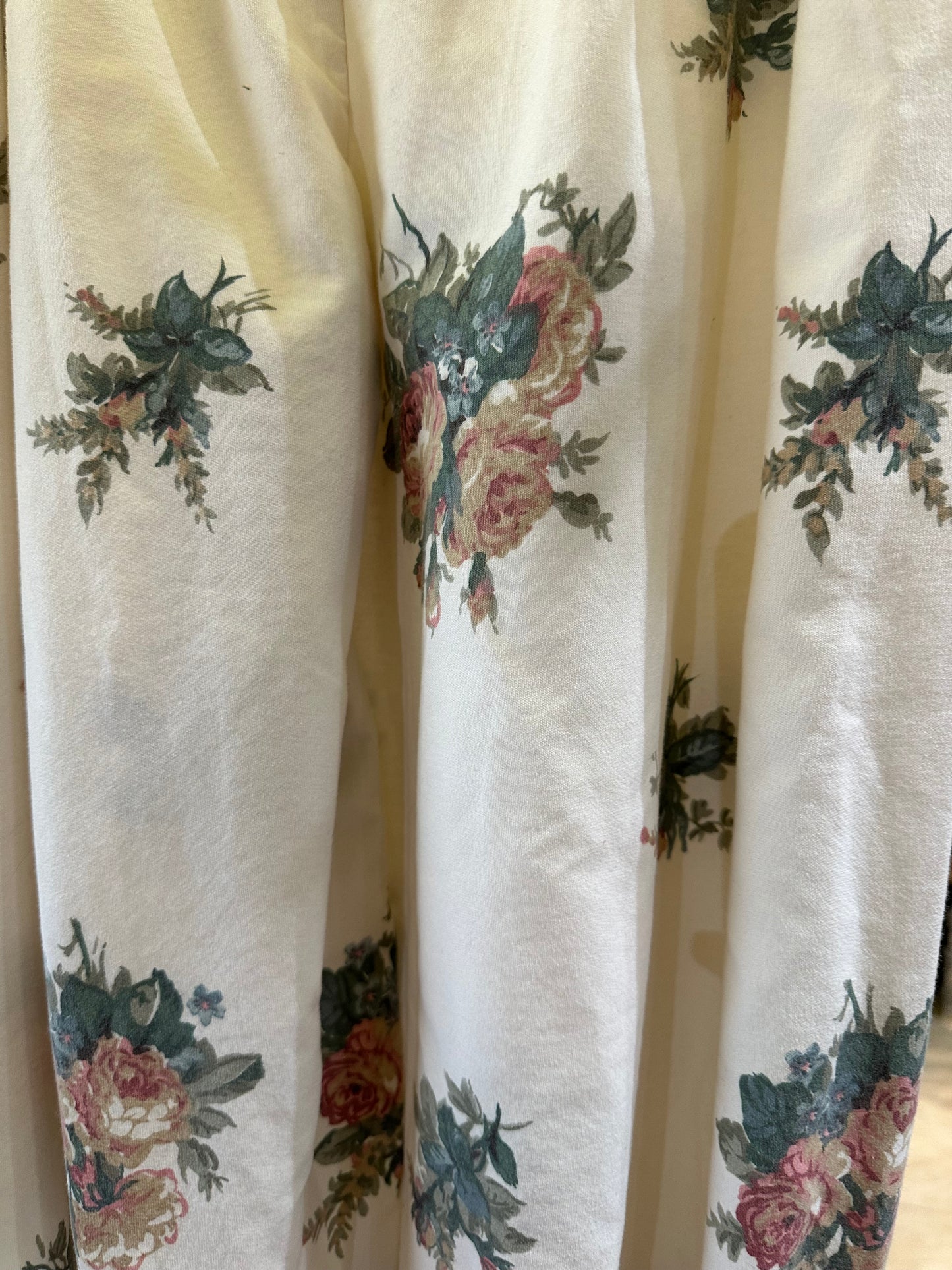 Peony Rose Floral Print Blue Lace Trim Bloomer Pants