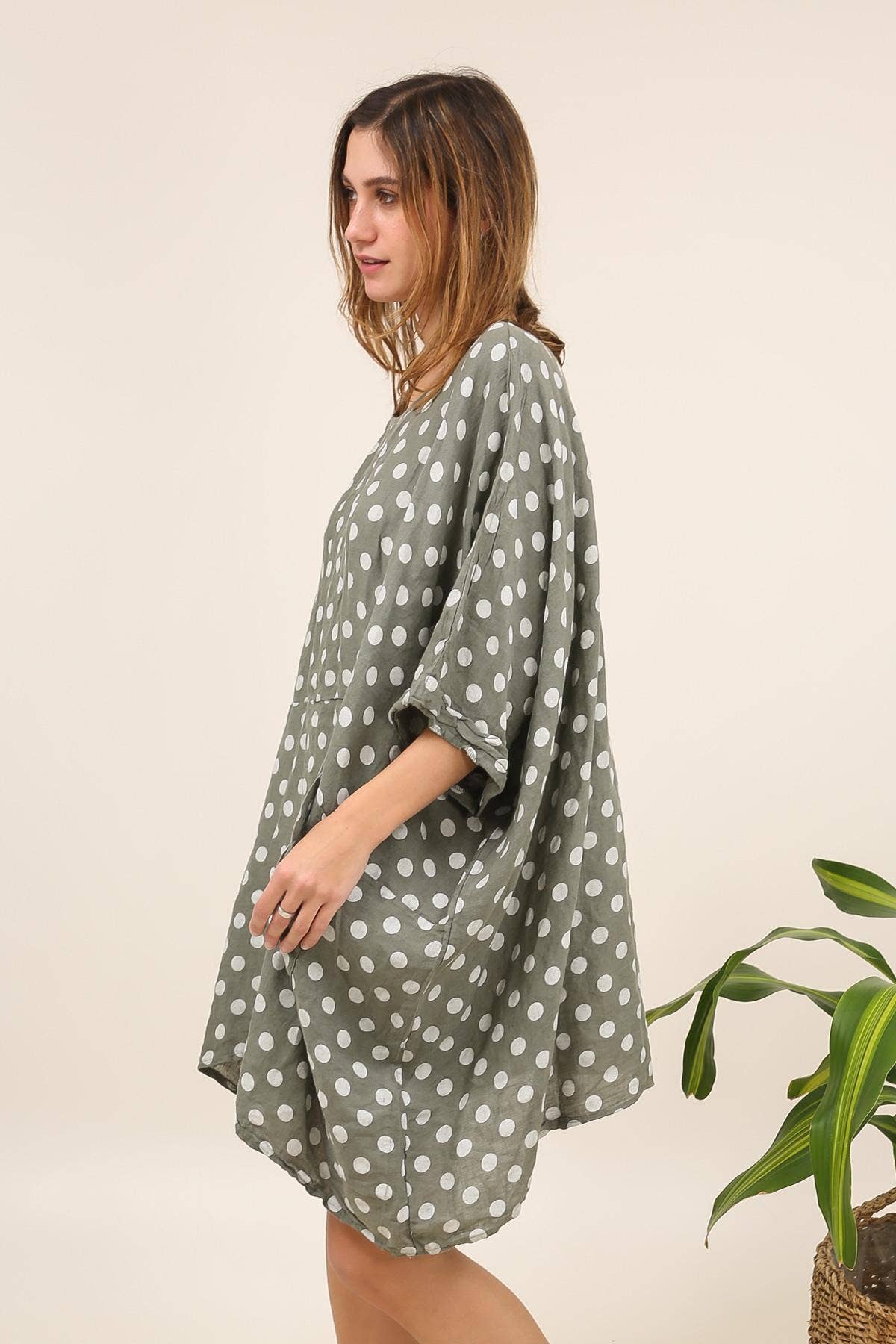 Polka Dot Linen Tunic