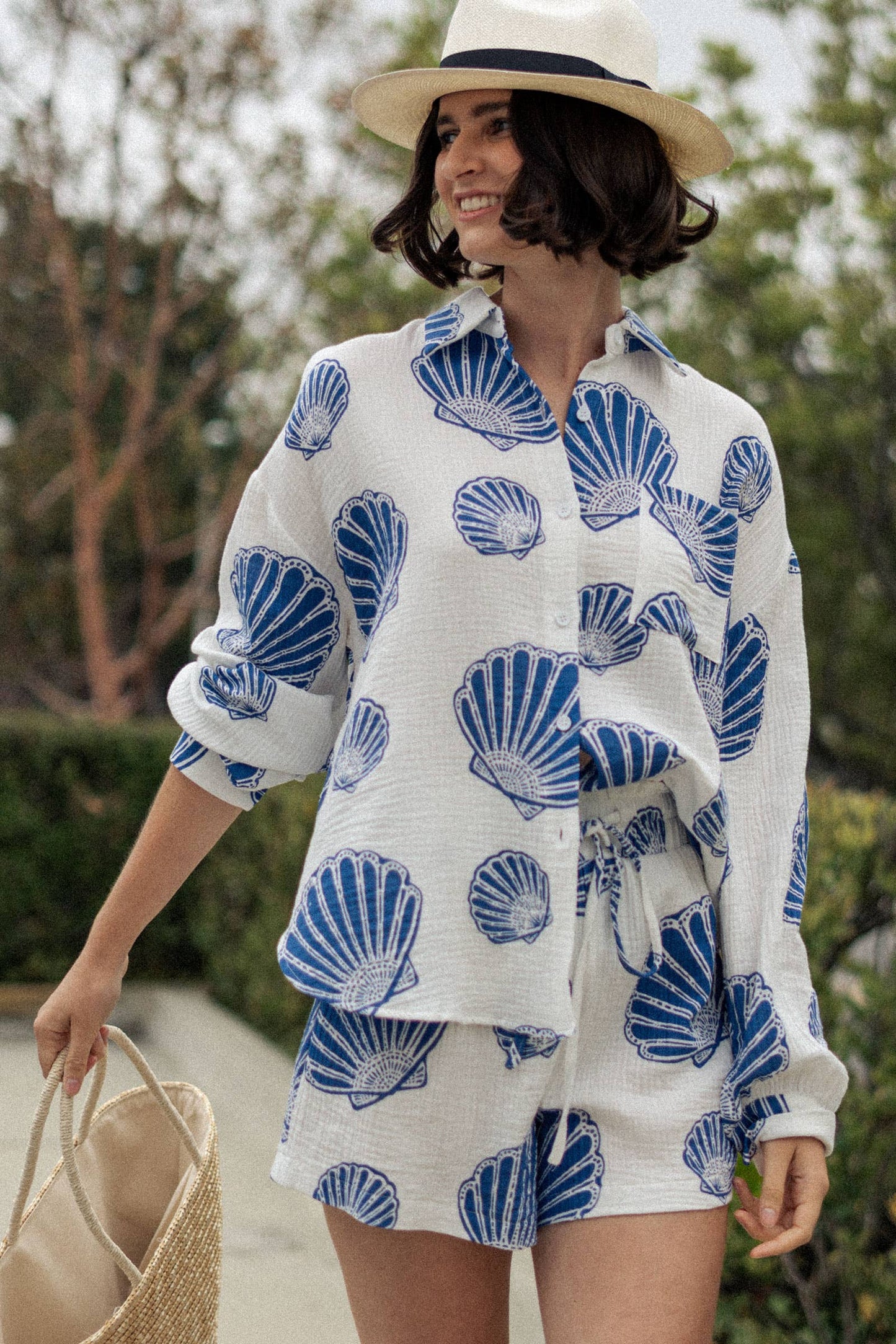 Sea shell Blue Shell Cotton Gauze Set