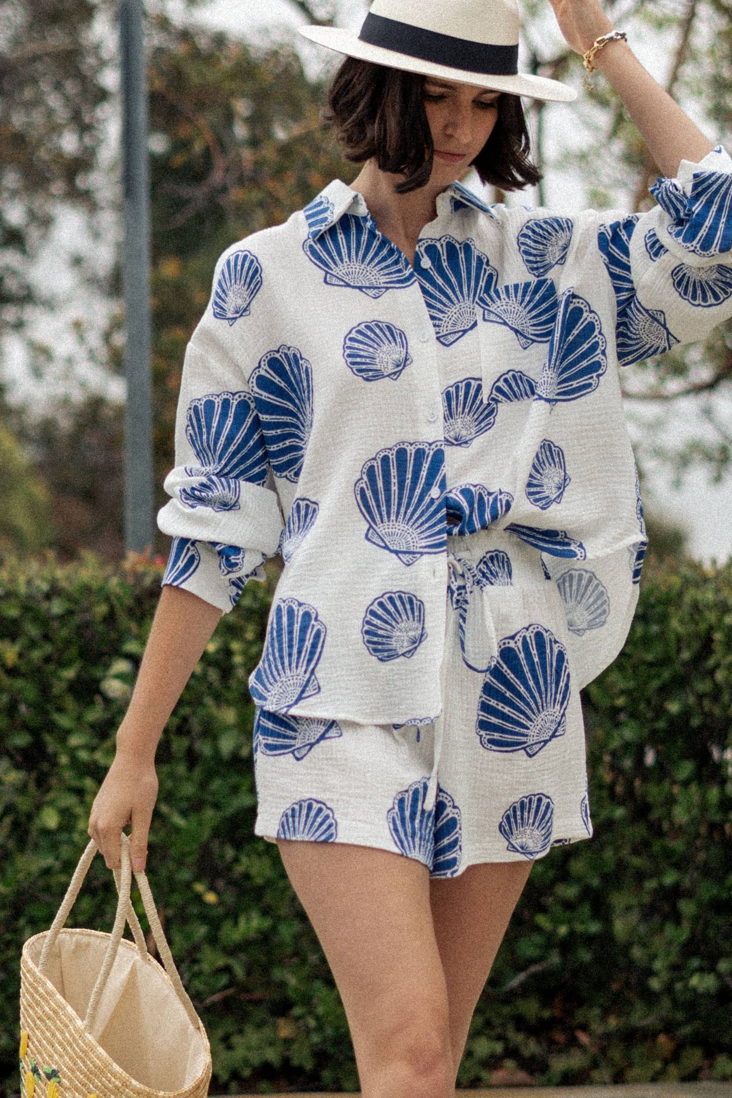 Sea shell Blue Shell Cotton Gauze Set