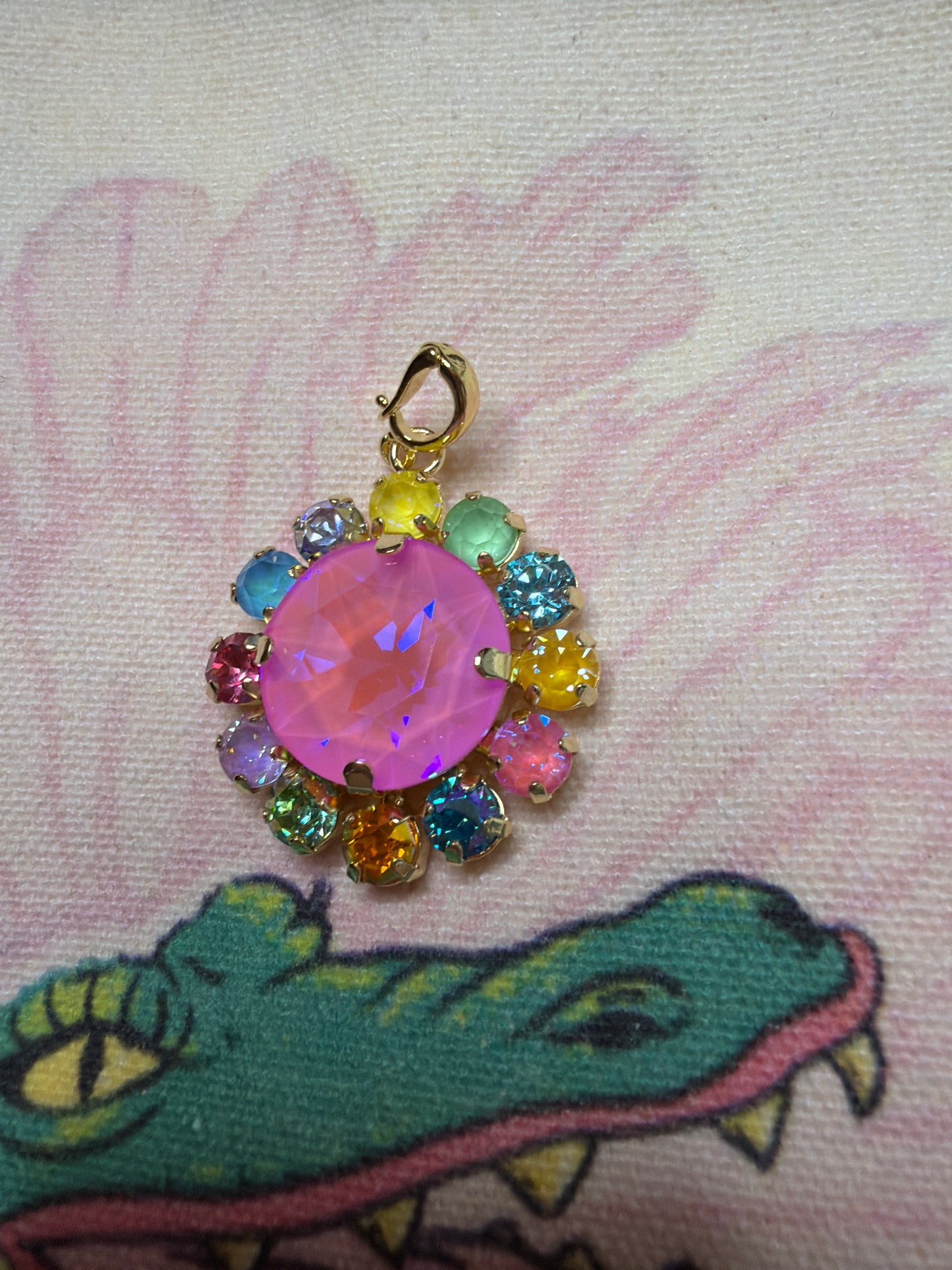 Flamingo Flower Charm