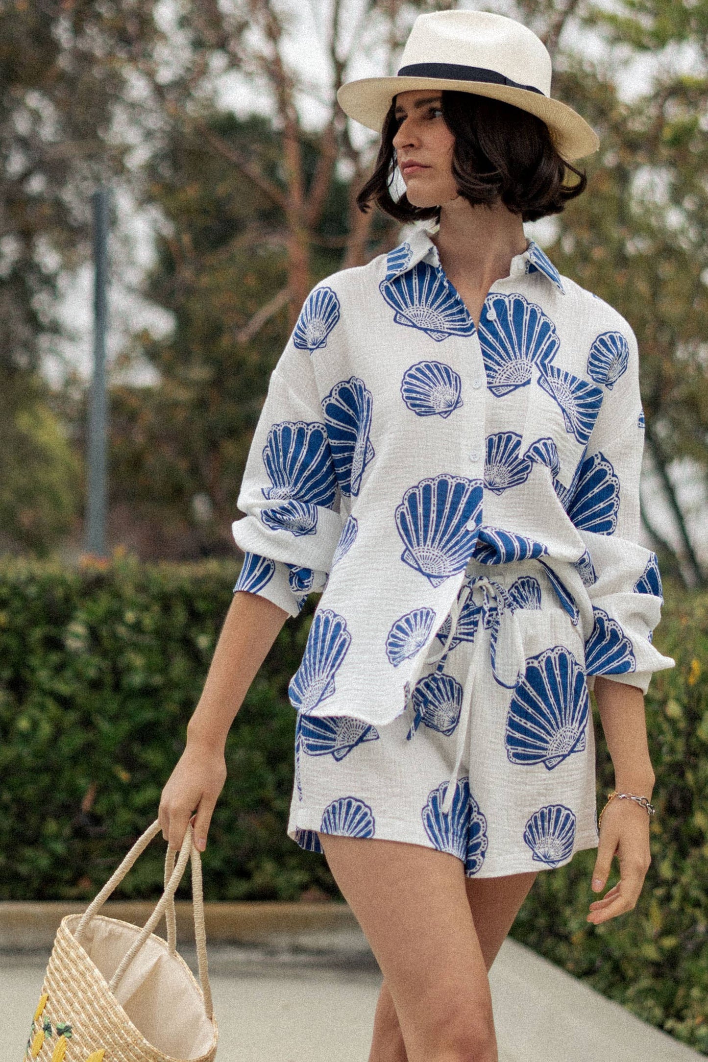 Sea shell Blue Shell Cotton Gauze Set