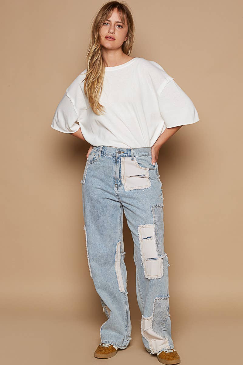 Patch detailed denim Jeans