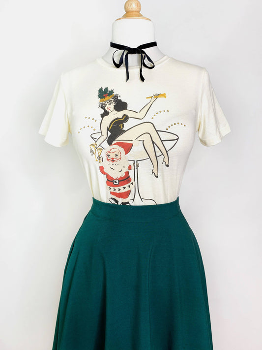 Santa Baby Fitted Tee in Ivory