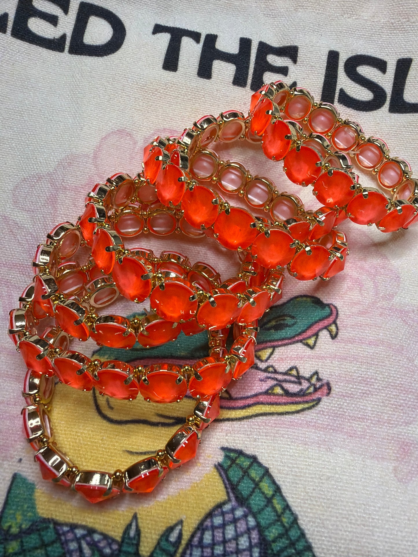 Neon Orange Stretch Bracelet