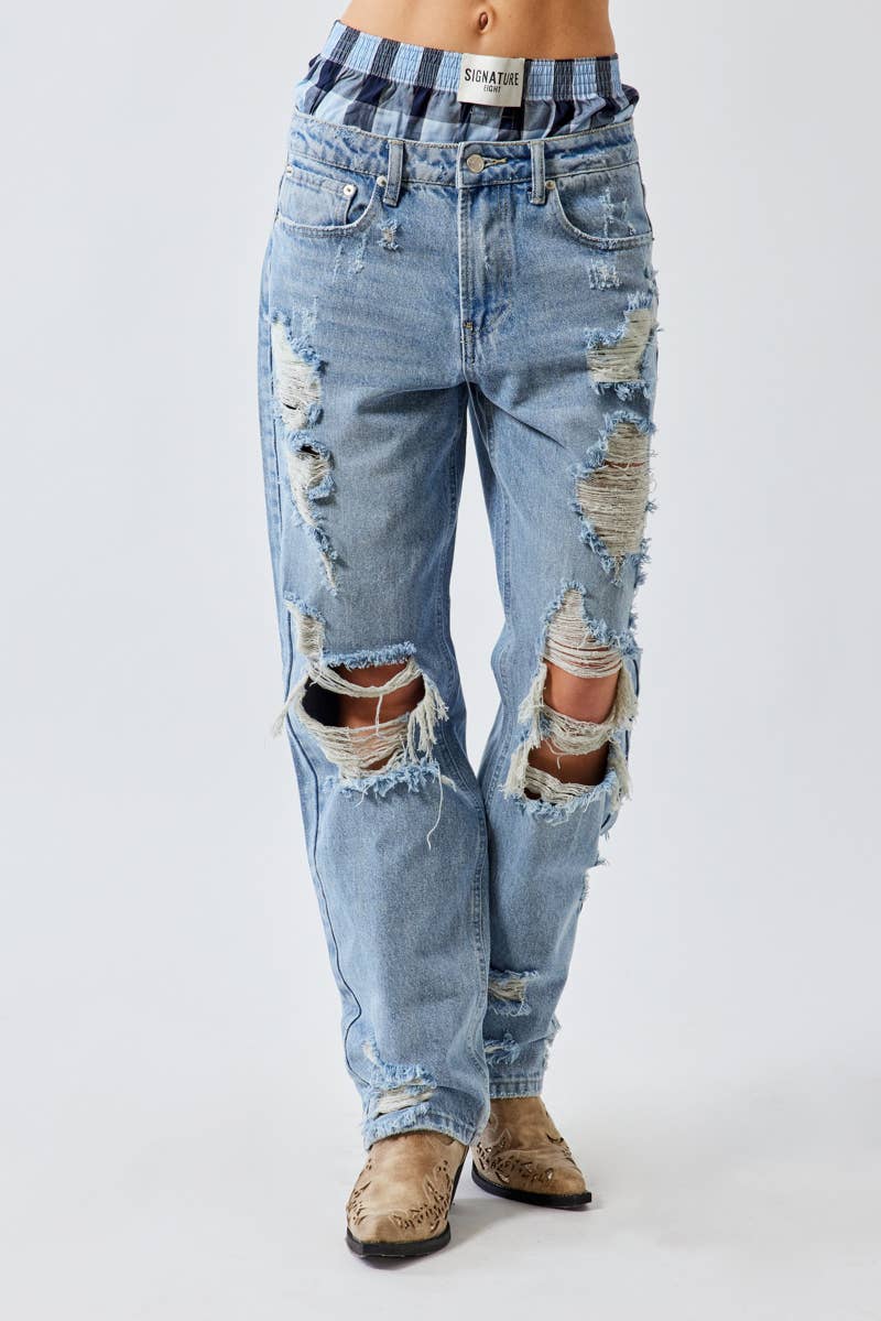 Loose Fit Jeans Zipper Closure