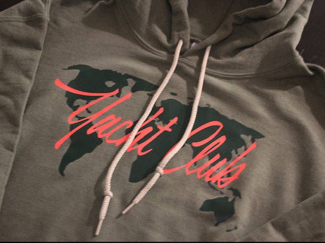 Yacht Club hoodie Olive Green