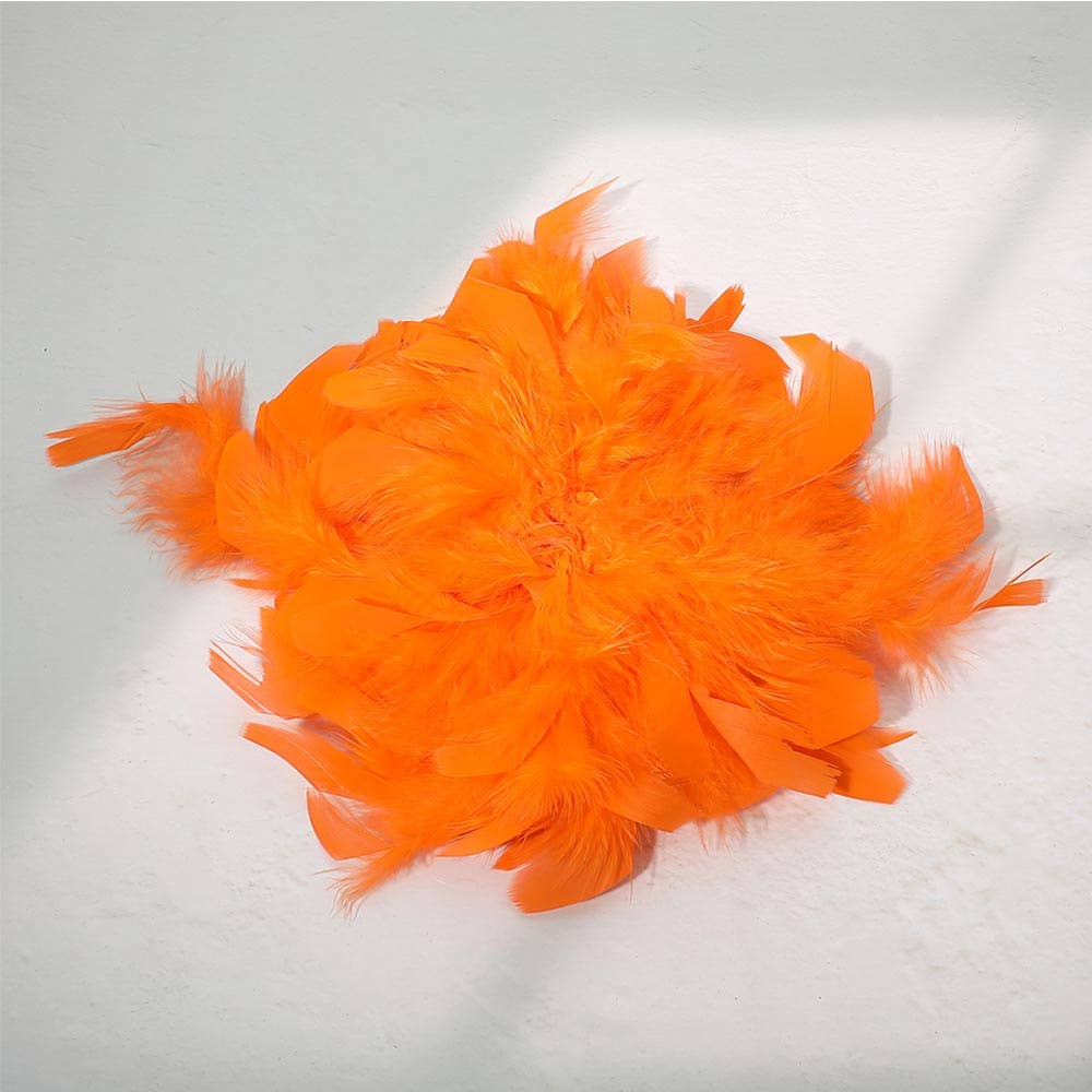 Oversized Feather Flower Hair Clip Pin Brooch