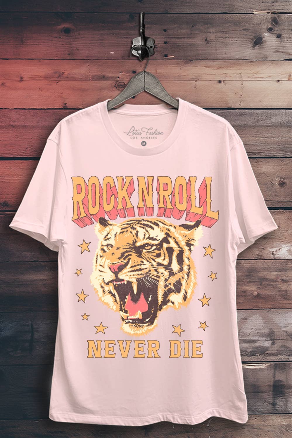 Rock And Roll Never Die Tiger Graphic Top