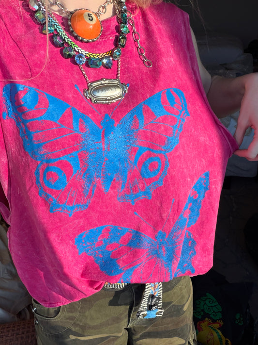 Pink Butterfly tank top