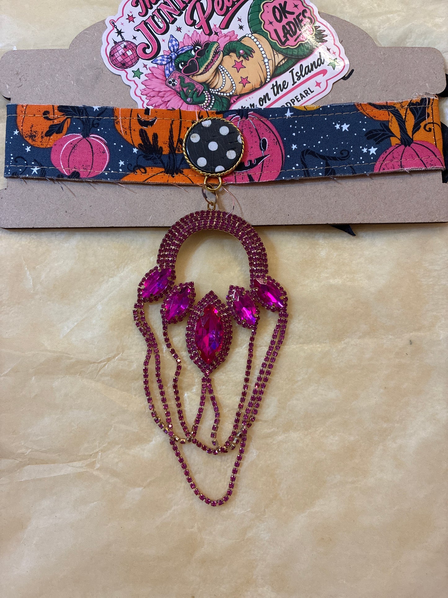 Halloween Pink Crystal Choker