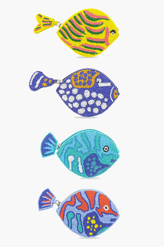 Beaded Fish Coin Pouch
