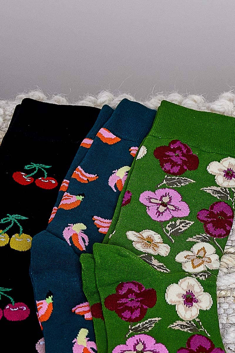 Playful Prints Colorful Novelty Crew Soft Socks