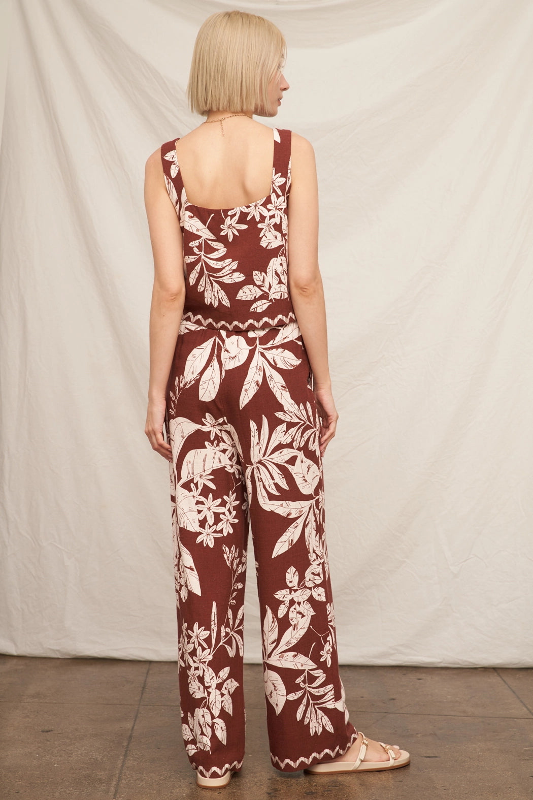 Chocolate and Cream Tropical Print Set