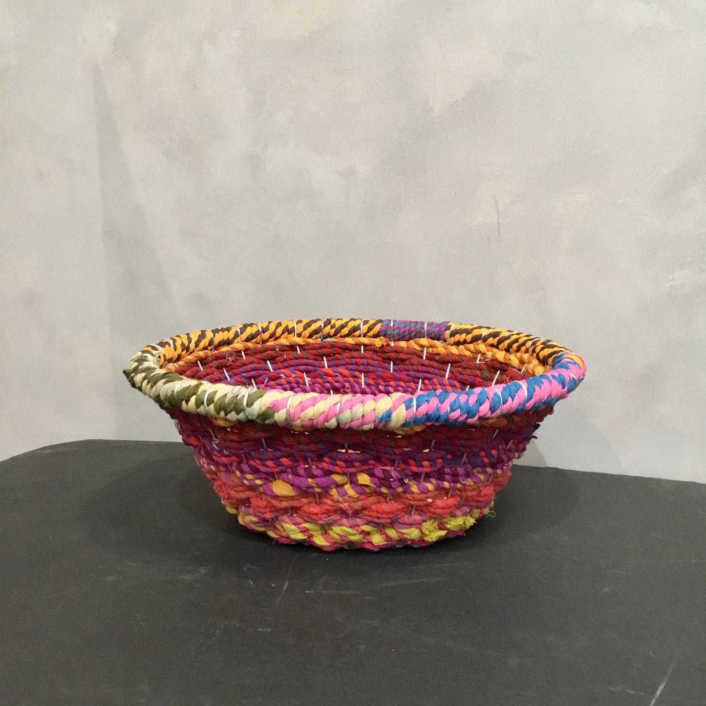 Colorful Jute Round Basket
