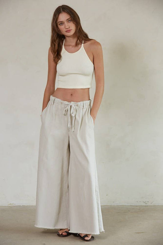 Cream Seamless Sleeveless Halter Neck Top