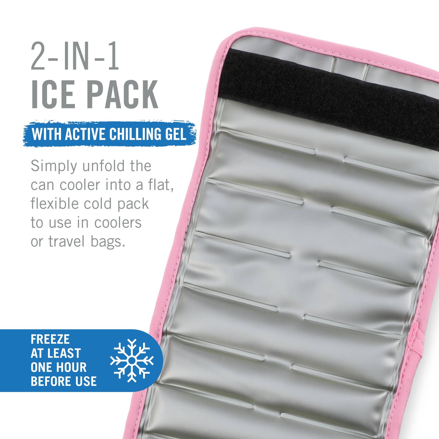 Insta-Chill Sleeve w/ Active Cooling Gel - Slim Cans - Pink