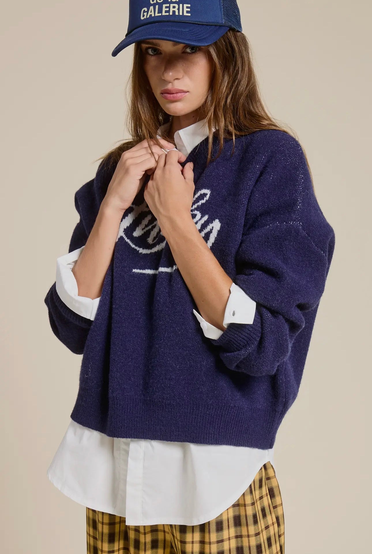 Lucky Graphic Navy Crewneck Sweater