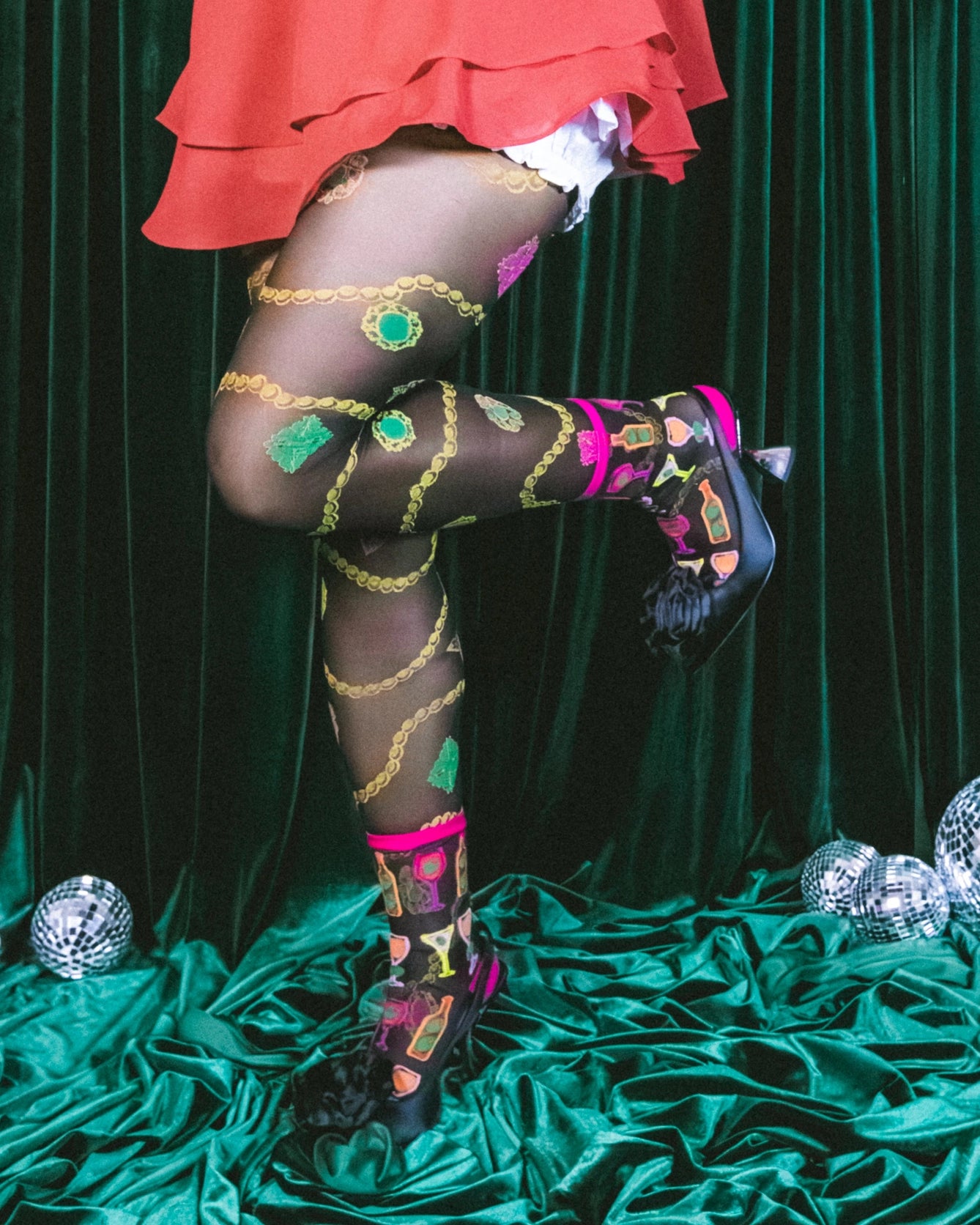 Pearls & Jewels Black Sheer Tights