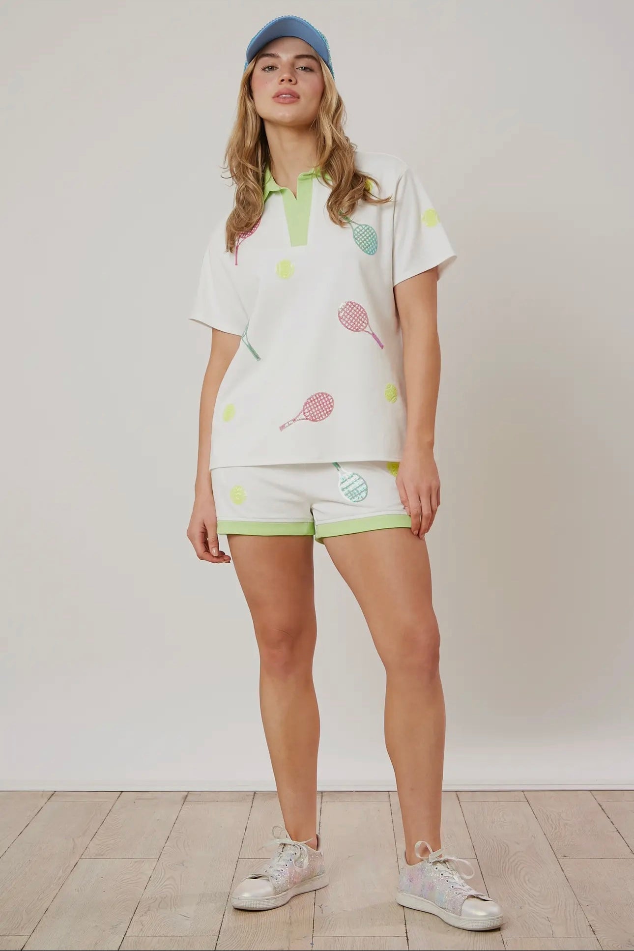 Lime Green Sequin Tennis Set