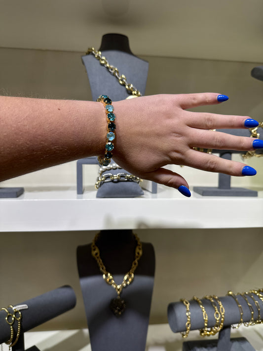 Mini mixed blues Stretch Bracelet