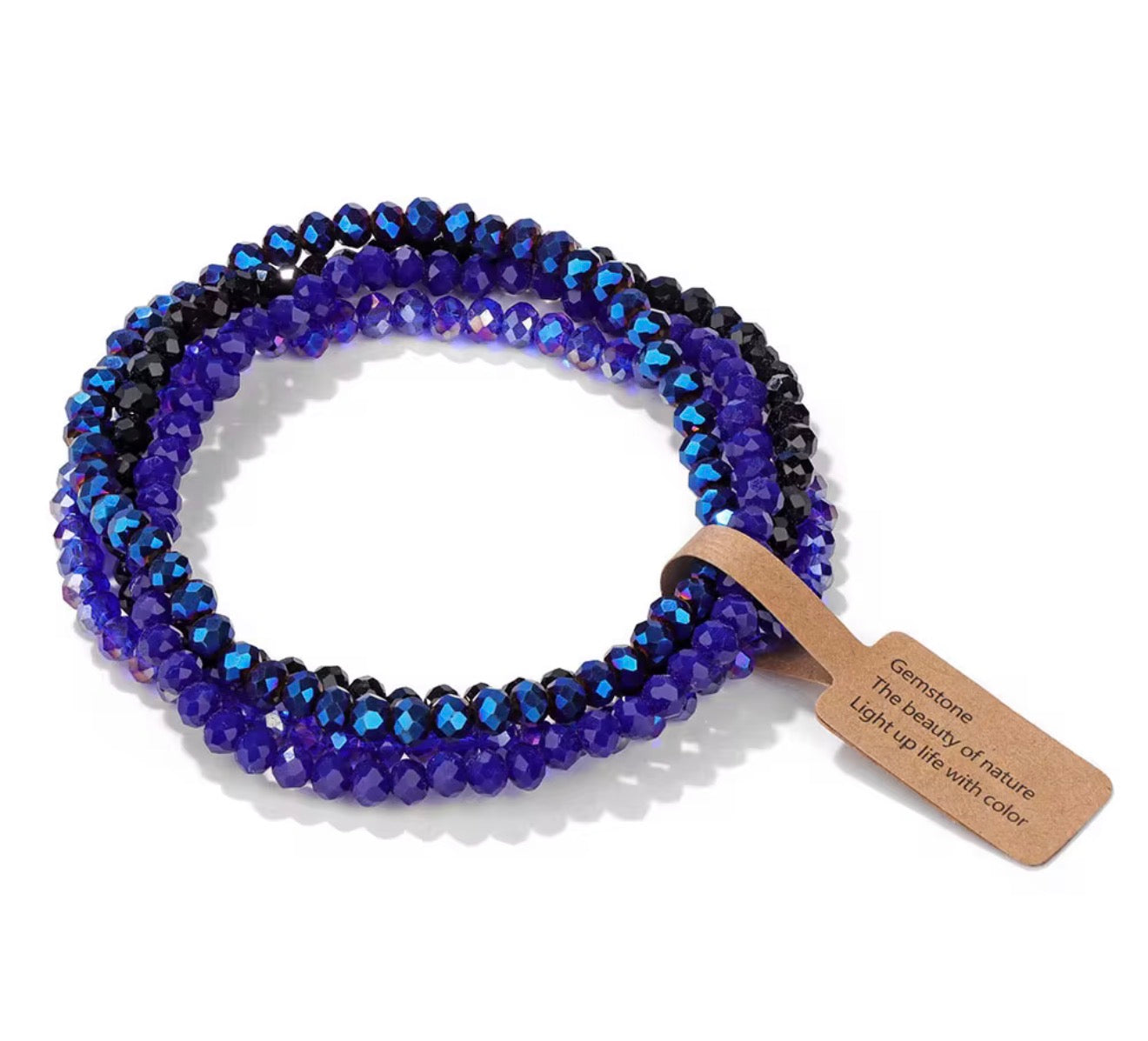 Crystal Glass Bead Bracelet Stack